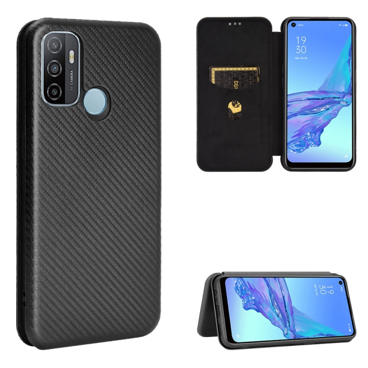 Carbon Fiber Texture Magnetic Horizontal Flip TPU + PC + PU Leather Case with Card Slot & Lanyard