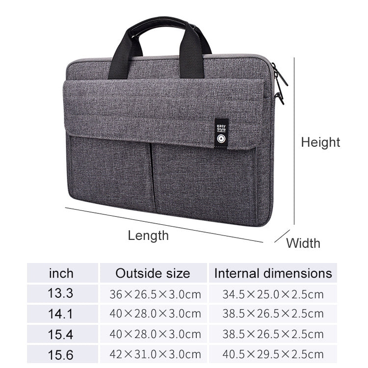 ST08 Handheld Briefcase Carrying Storage Bag with Shoulder Strap — for 15.4 inch Laptop