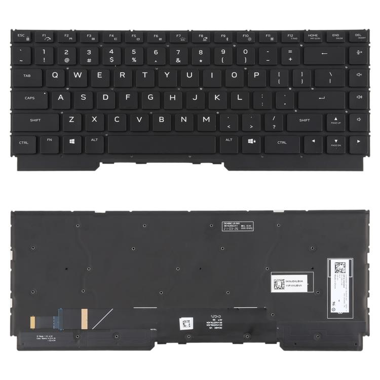 US Version Colorful Backlit Laptop Keyboard for DELL Alienware M15 R5 M15 R6 M15 R7