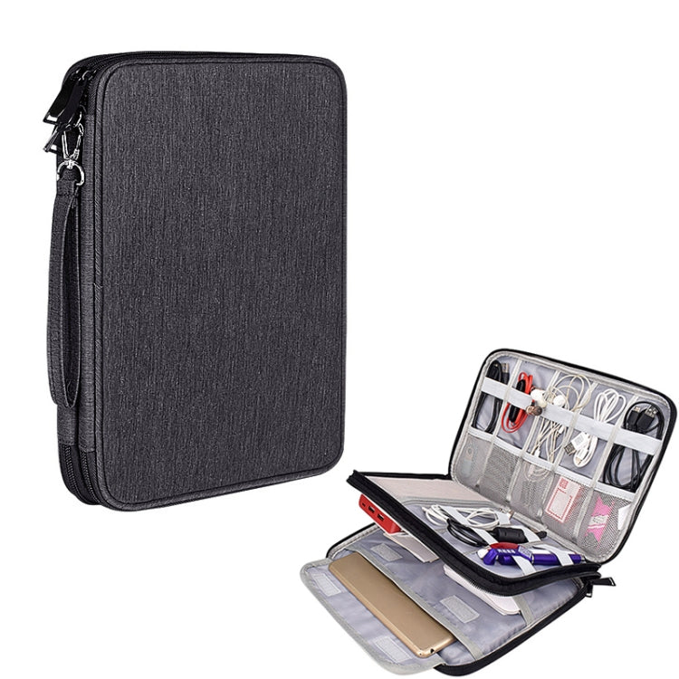 SM01 Multi-function Waterproof Double Layer Data Cable Earphone U Disk Digital Accessories Storage Bag, Size: L