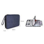 SM01 Multi-function Waterproof Double Layer Data Cable Earphone U Disk Digital Accessories Storage Bag, Size: L — Black