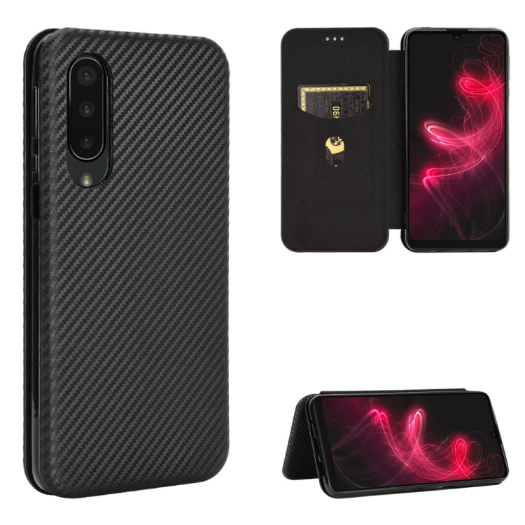 Carbon Fiber Texture Magnetic Horizontal Flip TPU + PC + PU Leather Case with Card Slot