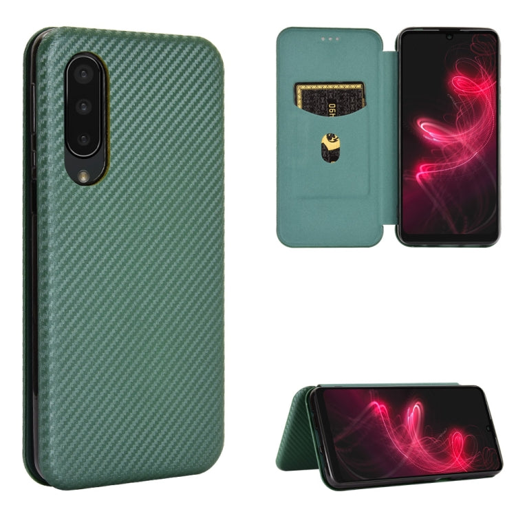 Carbon Fiber Texture Magnetic Horizontal Flip TPU + PC + PU Leather Case with Card Slot