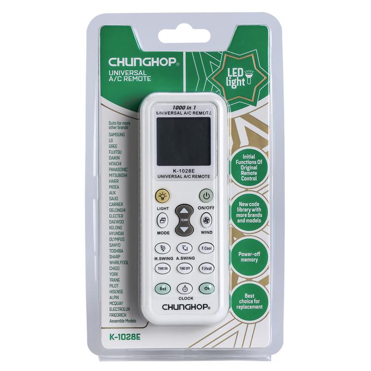 CHUNGHOP K-1028E Universal Air Conditioner Remote Control with Torch
