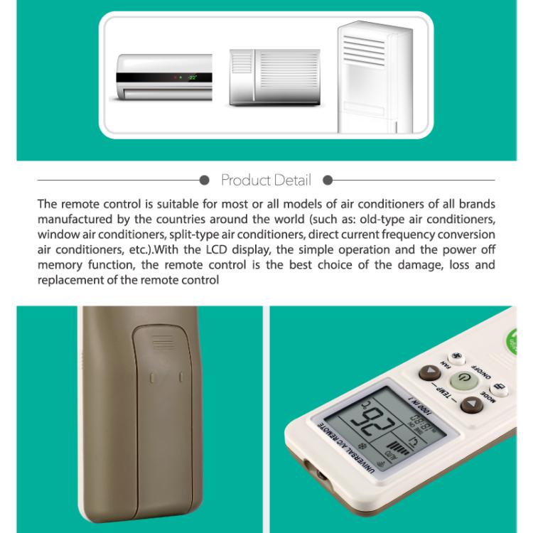 CHUNGHOP K-1038ES Universal Air Conditioner Remote Control with Brand Button Pairing Function