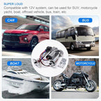 12V / 24V 600dB Car / Truck 3-Trumpet Super Loud Electric Horn, with M6 Air Nozzle and Leather Hose