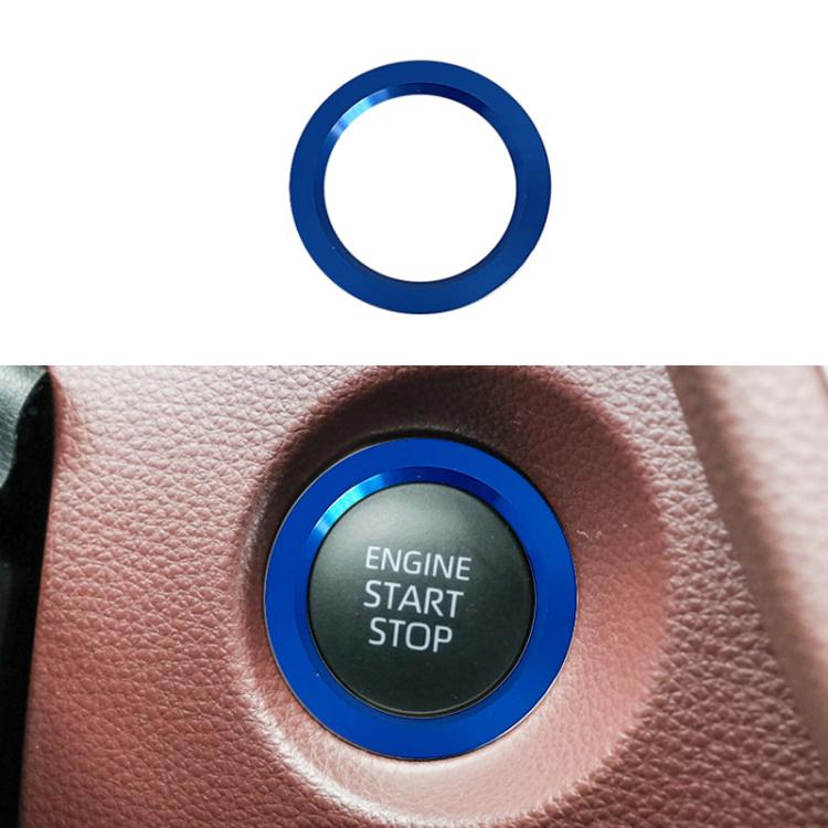 For Toyota Corolla Cross / Yaris Car One-key Start Engine Key Ignition Switch Decorative Ring Cover — Blue