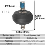 BEXIN FT-13 3/8 Screw Rubber Feet Pads Tripod Anti-Slip Foot Pad — view 8