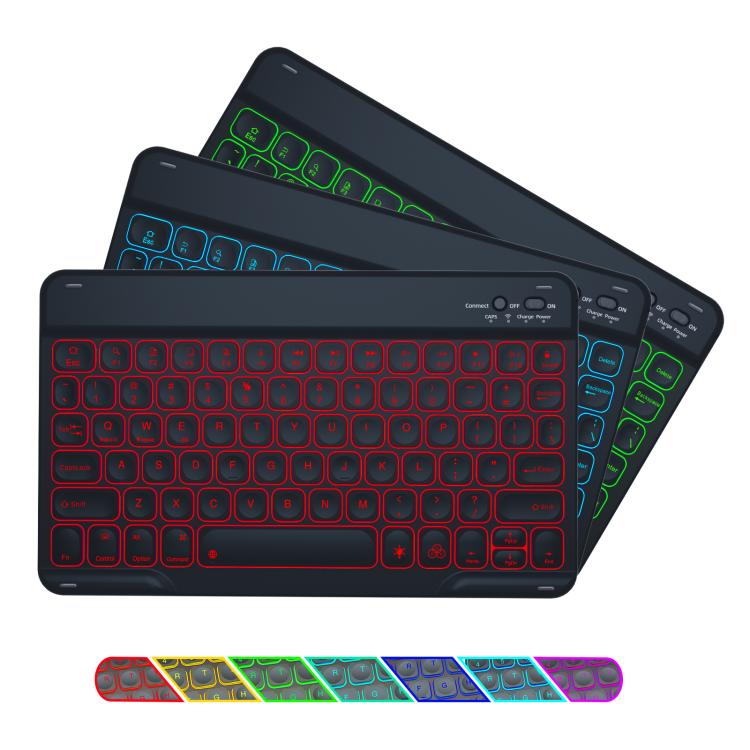 Colorful Backlight Bluetooth Keyboard Leather Tablet Case — view 14