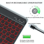 Colorful Backlight Bluetooth Keyboard Leather Tablet Case — view 15