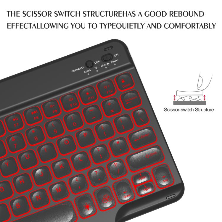 Colorful Backlight Bluetooth Keyboard Leather Tablet Case — view 18