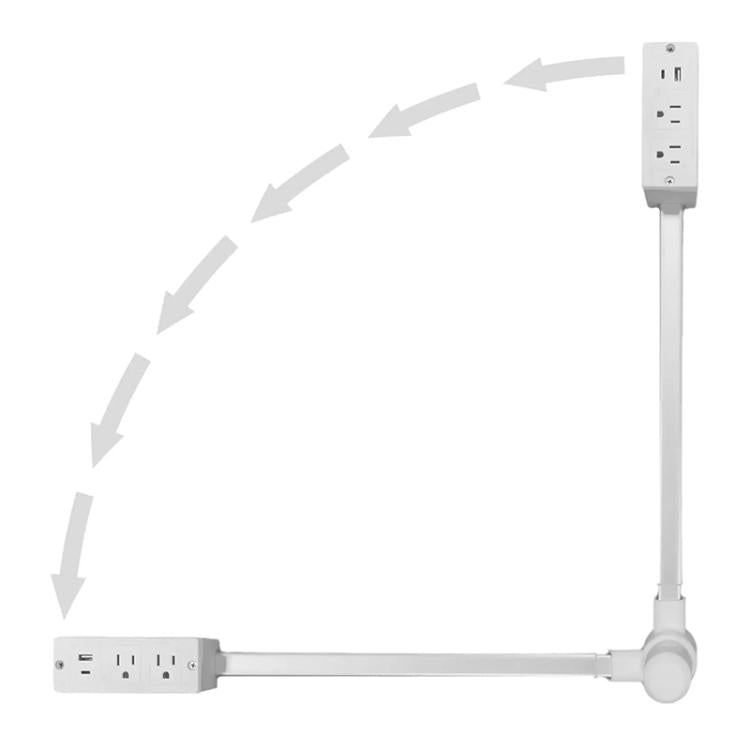 US Plug Power Outlet Extender Power Socket Extension Tool With USB / Type-C Fast Charging, 2 AC + USB, US Plug — view 3