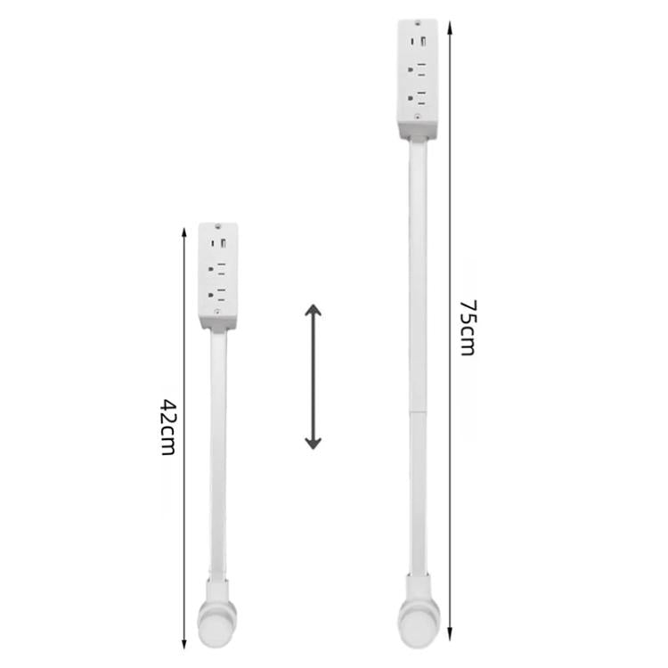 US Plug Power Outlet Extender Power Socket Extension Tool With USB / Type-C Fast Charging, 2 AC + USB, US Plug — view 6