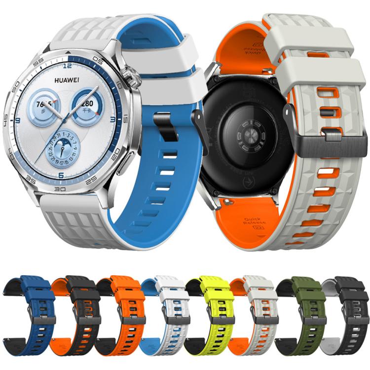 Angular Two Color Silicone Watch Band