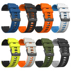 Angular Two Color Silicone Watch Band