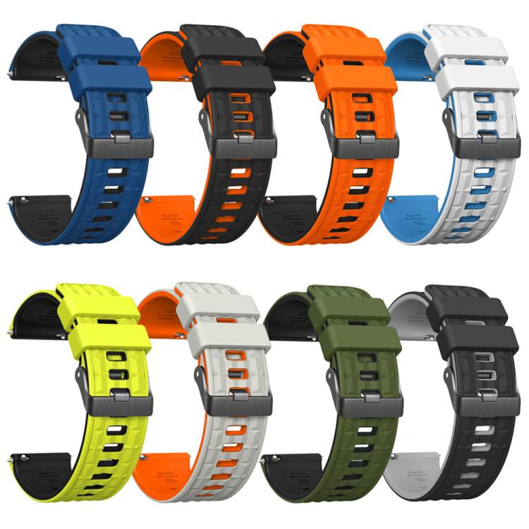 Angular Two Color Silicone Watch Band