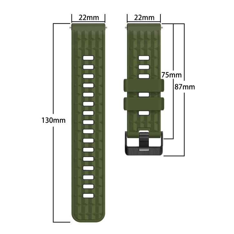 Angular Two Color Silicone Watch Band