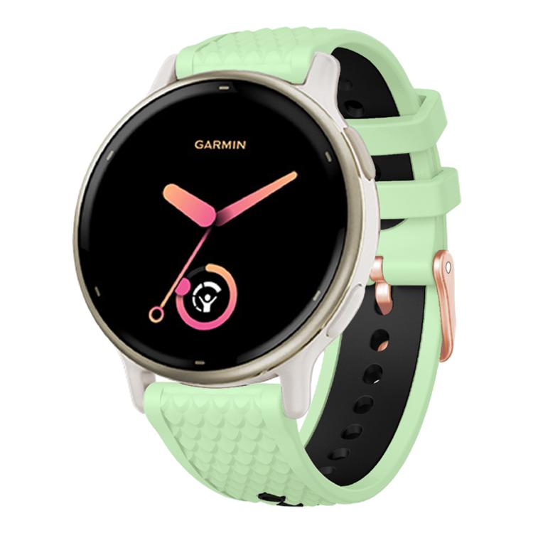 Fish Scale Texture Two Color Silicone Watch Band — Black Grey