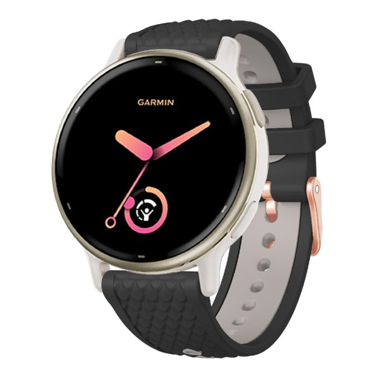 Fish Scale Texture Two Color Silicone Watch Band — Sand Orange