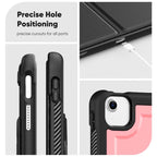 Honeycomb Magnetic Rotation Holder Leather Smart Tablet Case — Pink