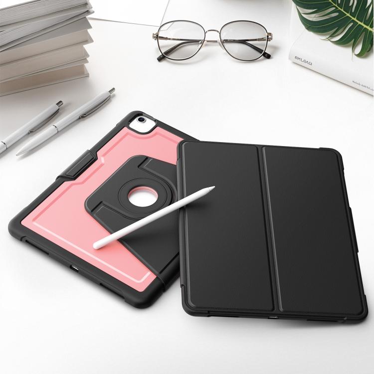 Honeycomb Magnetic Rotation Holder Leather Smart Tablet Case — Black