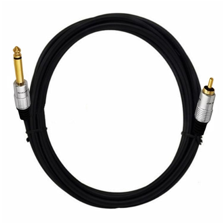 6.35mm Mono Plug Male to RCA Male Audio Adapter Cable for Ampfler, Speaker, Guitar — 1.8m
