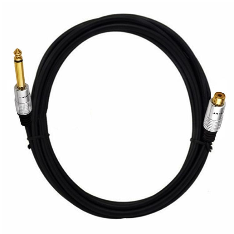 6.35mm Mono Plug Male to RCA Female Audio Adapter Cable for Ampfler, Speaker, Guitar — 1.8m