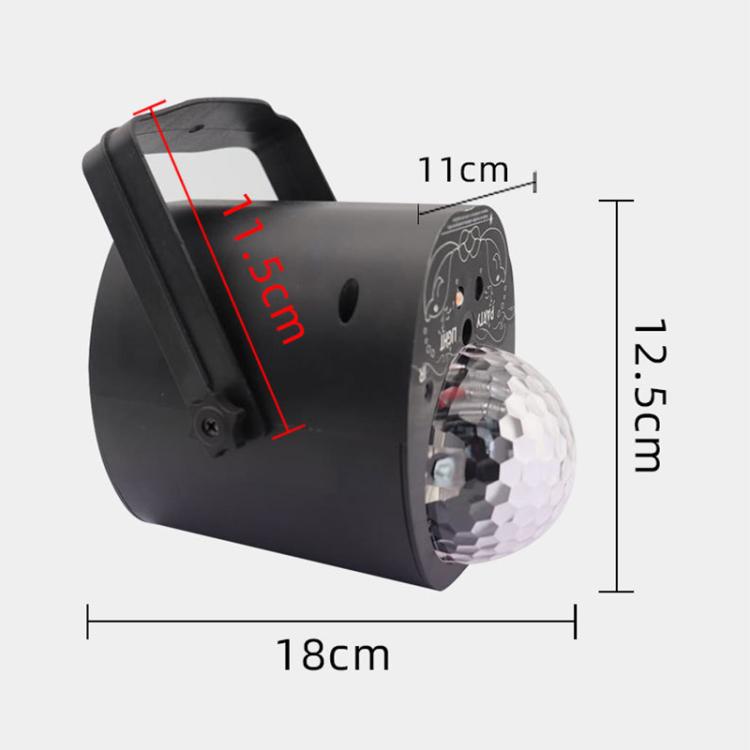 3-in-1 RGB Laser Light LED Stage Voice Control Magic Ball Lamp — With Remote Control