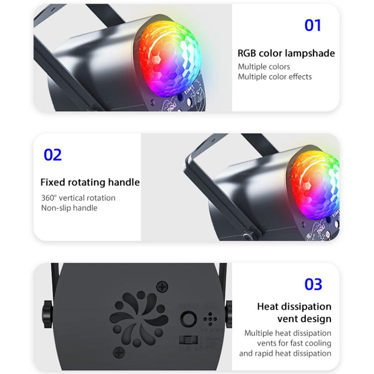 3-in-1 RGB Laser Light LED Stage Voice Control Magic Ball Lamp — view 5