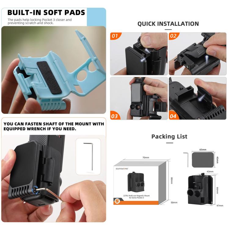 Sunnylife Multifunctional Magnetic Mount Tabletop Base Bracket