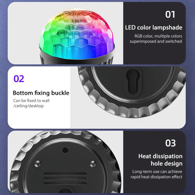 Stripe Magic Ball Light LED RGB Rotating Stage Lamp — view 7