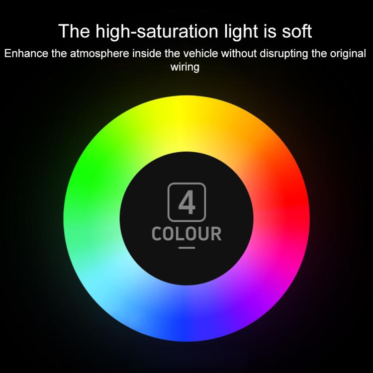 4pcs Car USB LED Atmosphere Light