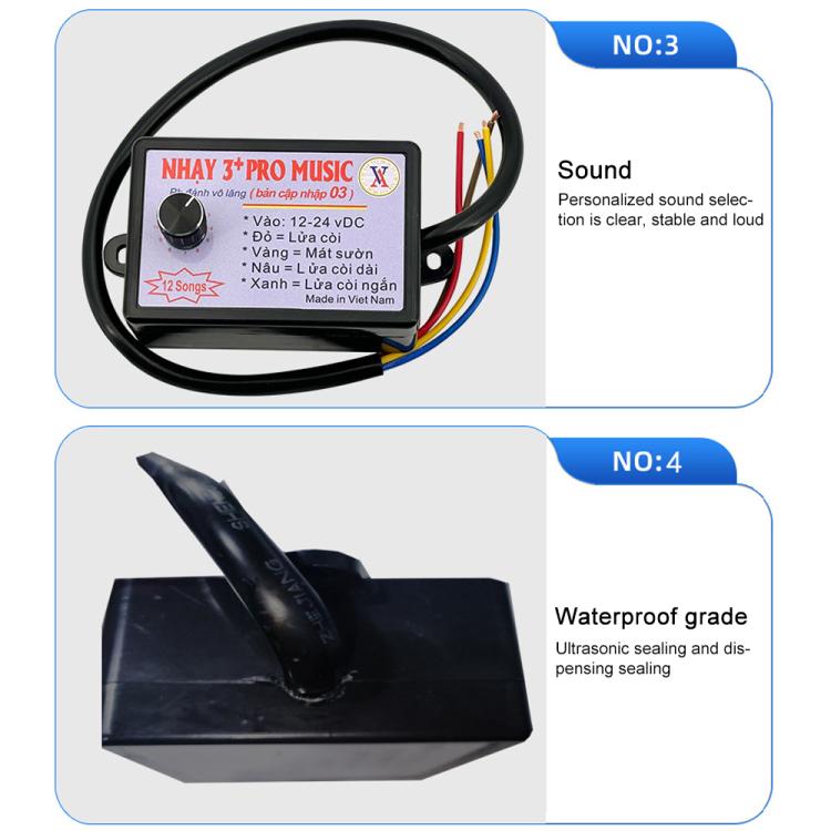 12V / 24V Universal Car Horn Controller 12 Sound Effects Sound Control Speaker