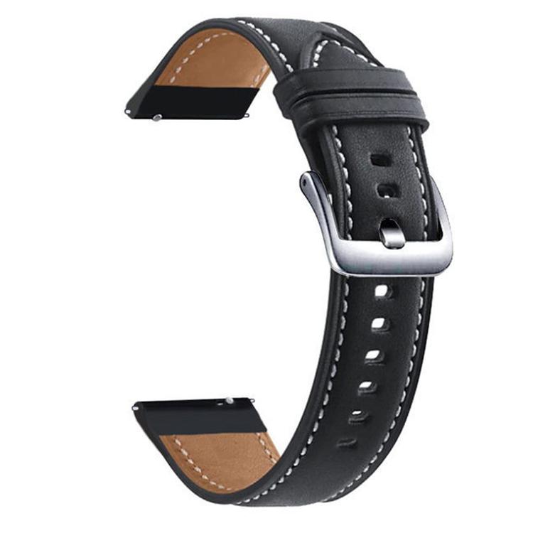xDfind Flat Head Black Shark Fine Grain Leather Watch Band — Creamy White