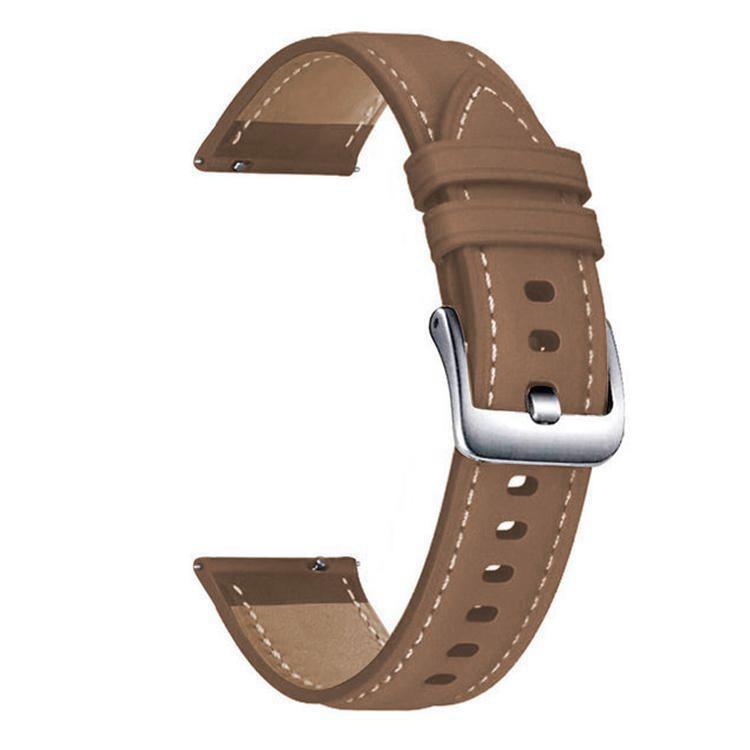 xDfind Flat Head Black Shark Fine Grain Leather Watch Band — Earthy Brown