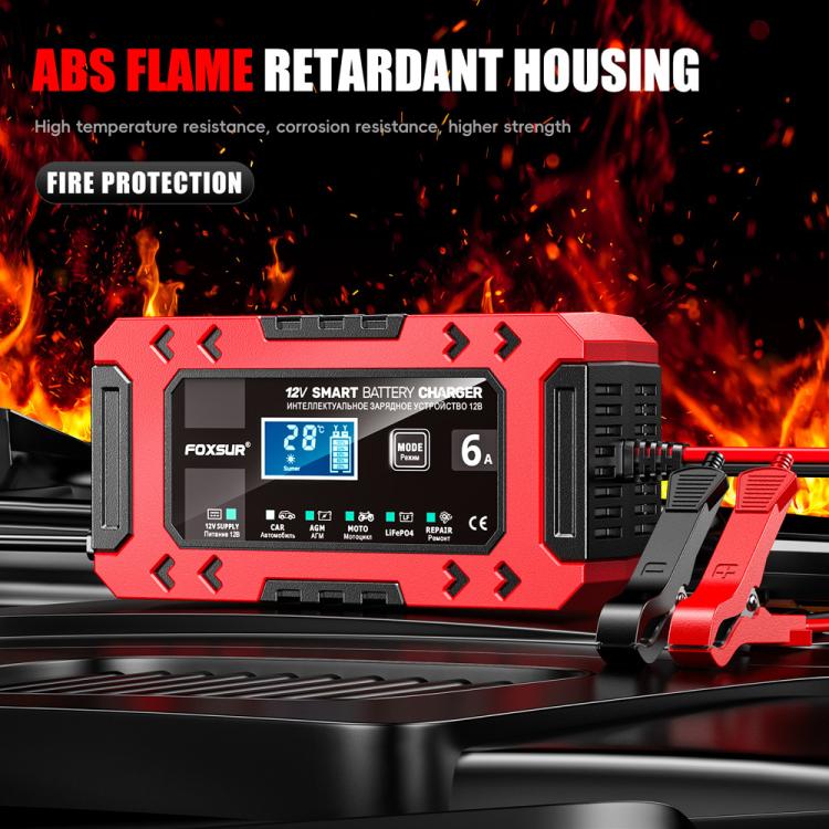 FOXSUR FBC1206F 12V 6A Car Motorcycle Battery Charger Smart Repair Multi-function Charger — view 13