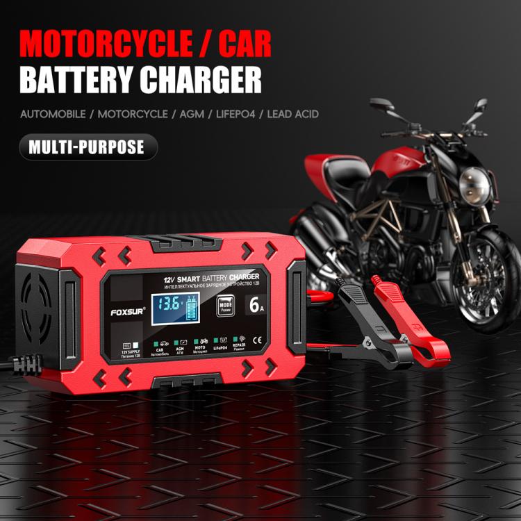 FOXSUR FBC1206F 12V 6A Car Motorcycle Battery Charger Smart Repair Multi-function Charger — view 14