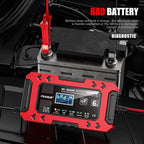 FOXSUR FBC1206F 12V 6A Car Motorcycle Battery Charger Smart Repair Multi-function Charger — UK Plug