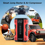 FOXSUR Car Emergency Starter Power Supply Multi-function Portable Car Air Pump — Red