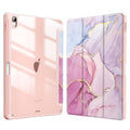 Marble Pattern Crystal Acrylic Smart Tablet Leather Case with Pen Slot