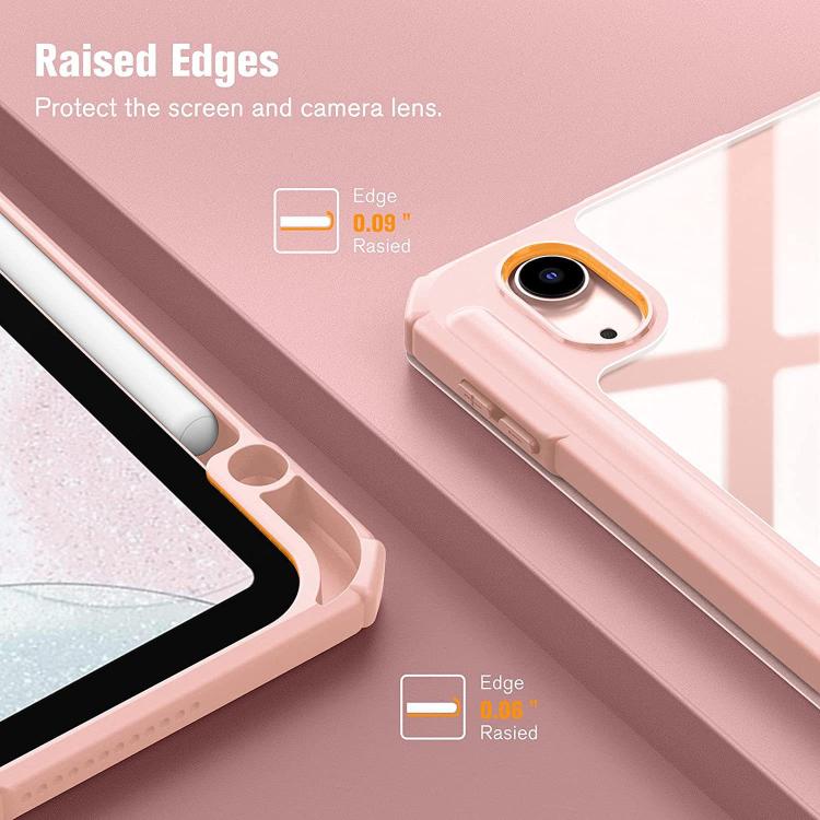 Marble Pattern Crystal Acrylic Smart Tablet Leather Case with Pen Slot