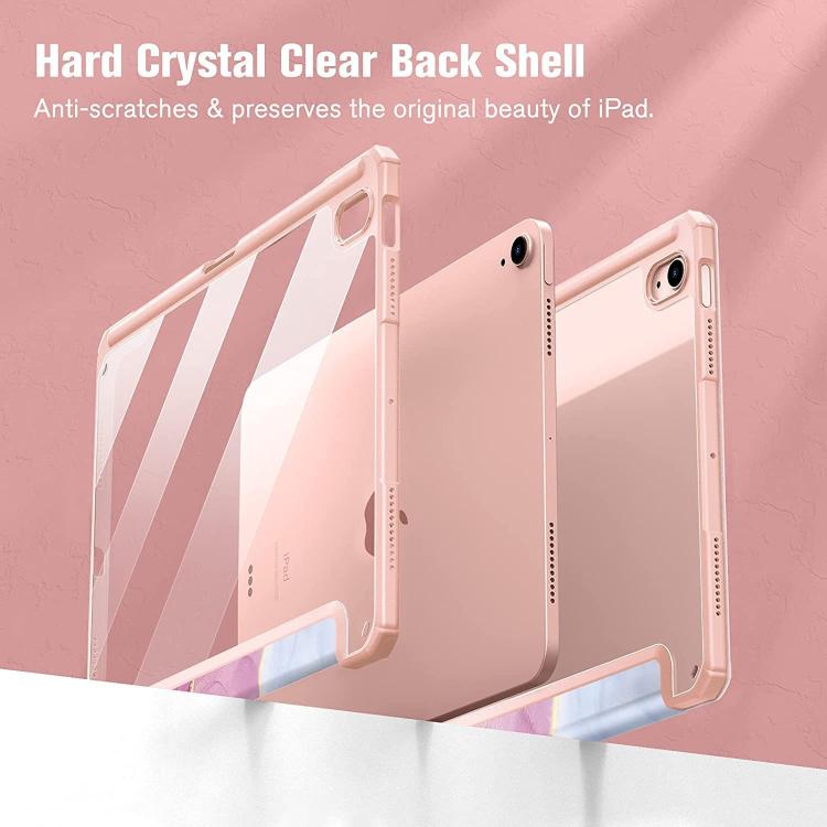 Marble Pattern Crystal Acrylic Smart Tablet Leather Case with Pen Slot