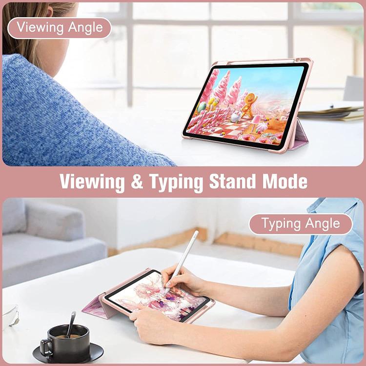 Marble Pattern Crystal Acrylic Smart Tablet Leather Case with Pen Slot
