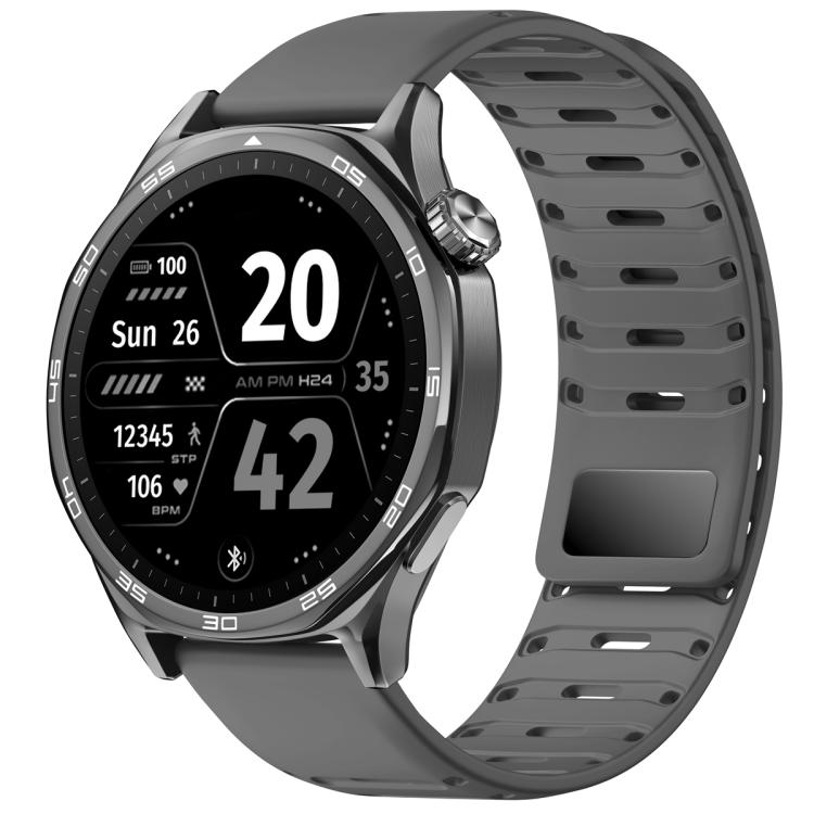 Universal Shark Magnetic Breathable Silicone Watch Band — Light Grey