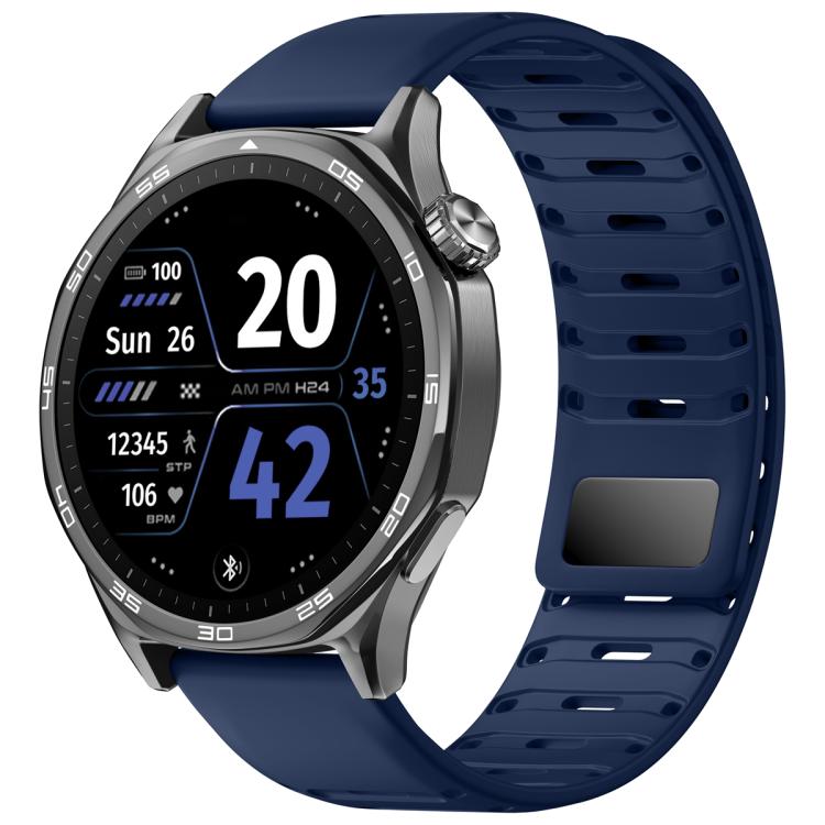 Universal Shark Magnetic Breathable Silicone Watch Band — Dark Grey