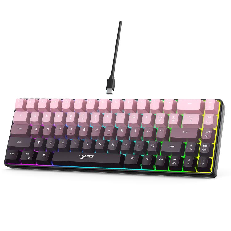 HXSJ V200 Gradient Color 68-key RGB Backlight Wired Membrane Keyboard