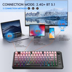 HXSJ L400 Three-mode Wireless RGB Light Thin Film 81 Keys Keyboard