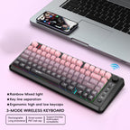 HXSJ L400 Three-mode Wireless RGB Light Thin Film 81 Keys Keyboard