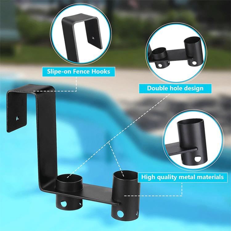 2pcs/Pack Hanging Pool Fence Hook Multifunctional Pool Cleaning Tool Storage Rack