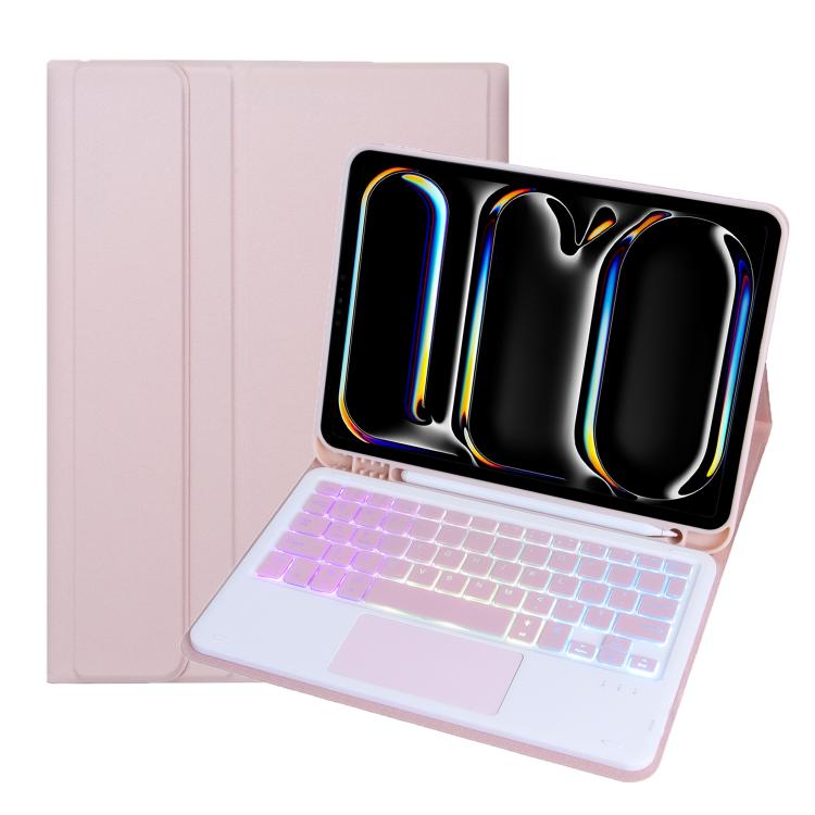 A13B-AS Backlight Bluetooth Touch Keyboard Leather Tablet Case with Pen Slot